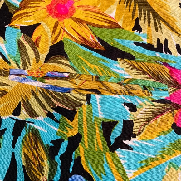 Vintage Adolfo International Oversized Linen Tropical Print Blazer SZ L - Picture 5 of 11